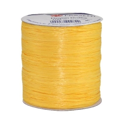 100 m Bastband Rayon Raffia matt in Gelb