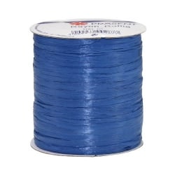 100 m Bastband Rayon Raffia matt in Royalblau