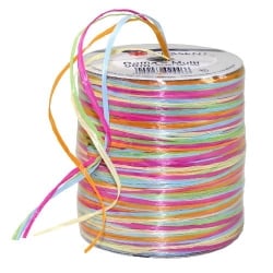 50 Meter 5-fach Bastband Raffia matt in Frühlingsfarben