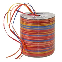 50 Meter 5-fach Bastband Raffia matt in Regenbogenfarben