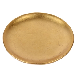 Keramik Kerzenteller in Gold, 15 cm