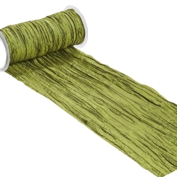 10 Meter Tischband Fripe in Olive, 20 cm