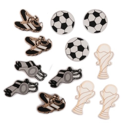 12er Pack Holz Streuteile Fußball