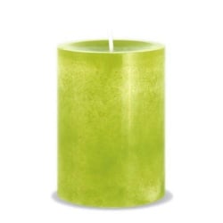 Stumpenkerze Rustic in Kiwi, durchgefärbt, 90 x 70 mm