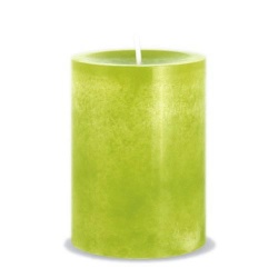 Stumpenkerze Rustic in Kiwi, durchgefärbt, 90 x 70 mm