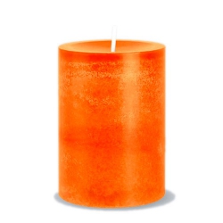 Stumpenkerze Rustic in Orange, durchgefärbt, 90 x 70 mm