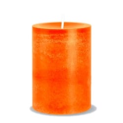 Stumpenkerze Rustic in Orange, durchgefärbt, 90 x 70 mm