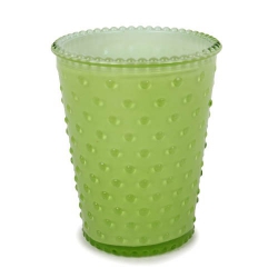 Kerzenglas mit Noppenoptik in Grün Pastell