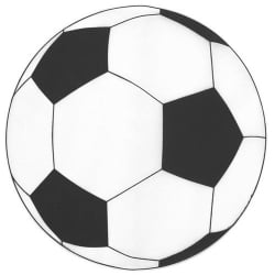 6er Pack Papiervlies Tischsets Fußball, 35 cm