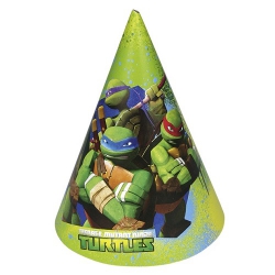 6er Pack Party-Hütchen Ninja Turtles