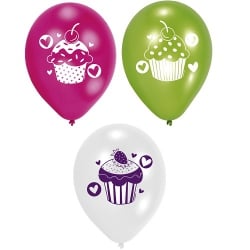 6er Pack Luftballons Cupcake