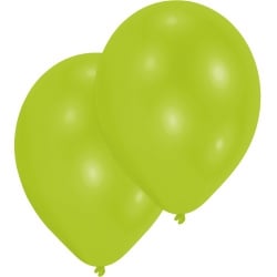 10 Luftballons in Limonengrün, 27,5 cm Durchmesser