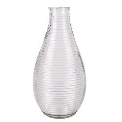 Große Glas Vase Querstreifen, 24 cm
