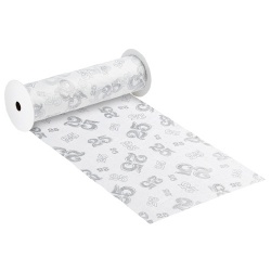 15 Meter Vlies Tischläufer Silberne Hochzeit, 25 cm