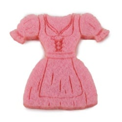 10er Pack Streudeko Filz Dirndl in Rosa, 40 mm