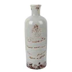Große Keramik Bodenvase Lilie in Hellblau, 33 cm