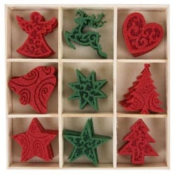 36er Box Filz Weihnachtsstreu mit Ornamenten
