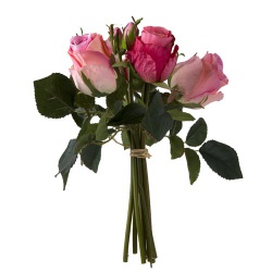 8er Bund Kunstblumen Rosen in Pink