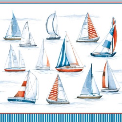 20er Pack Servietten Segelschiffe, 33 x 33 cm