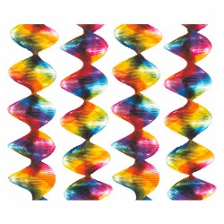 4er Pack Regenbogen Spiralen, schwer entflammbar
