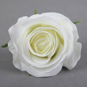 Kunstblume Rosenkopf in Weiß, 90 mm