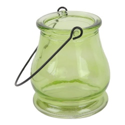 Glas Windlicht in Grün zur Gartendeko