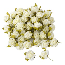 50 Rosenköpfe in Creme/Weiß als Streudeko