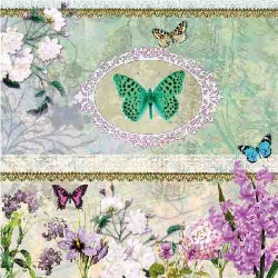 20er Pack Servietten Schmetterling Medaillon, 33 x 33 cm