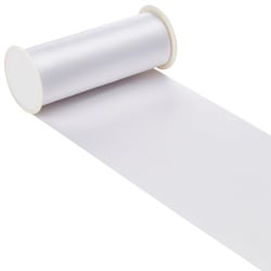 10 Meter Satin Tischläufer in Weiß, 20 cm