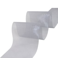 25 Meter Organza Tischband in Silber, 70 mm