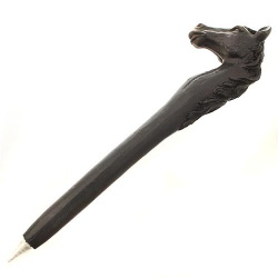 Gastgeschenk Kugelschreiber Pferd in Schwarz, 16 cm
