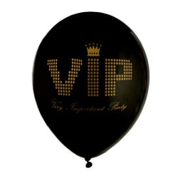 8 Luftballons -VIP- Very Important Party in Schwarz/Gold