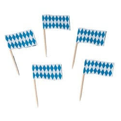 50er Pack Flaggenspießchen Bierfest, Bayrische Raute