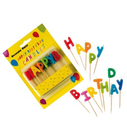 13er Pack Buchstabenkerzen Happy Birthday, bunt