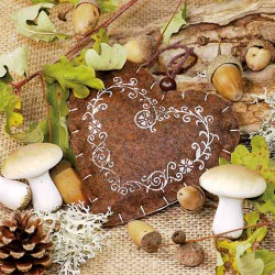 20er Pack Servietten Filzherz, 33 x 33 cm