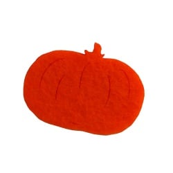 10er Pack Kürbisse rund aus Filz in Dunkelorange, 40 mm