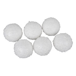 6 kleine Deko Schneebälle als Tischdeko oder zum Aufhängen, 50 mm