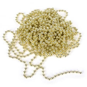 10 Meter Deko Perlenkette in Gold, 8 mm