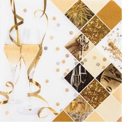 20er Pack Servietten Silvester Mix, 33 x 33 cm