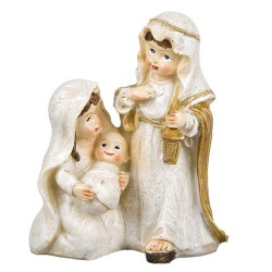 Handbemalte Heilige Familie mit Jesuskind im Arm, 90 mm