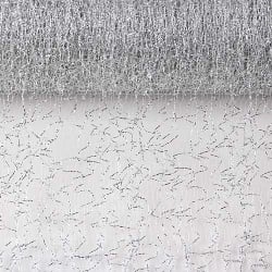 15 Meter Crackle Vlies, Tischläufer in Silber, 28 cm.