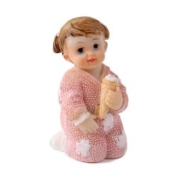 Kleines Deko Baby Mädchen mit Eistüte in Rosa, 60 mm