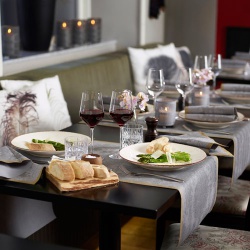 24 Meter Rolle Duni Dunicel Tischläufer Royal Granite Grey Duni Kollektion Royla Granite Grey.