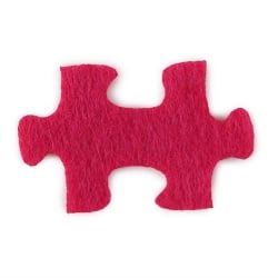 10 Streudeko Filz Puzzleteile Kommunion, Hochzeit in Pink, 40 mm