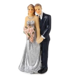 Deko Hochzeitspaar, Jubiläumspaar Silberne Hochzeit, 10 cm