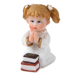 Kommunion, Konfirmation Mädchen mit Büchern, 60 mm
