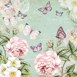 20er Pack Servietten Vintage Schmetterlinge, 33 x 33 cm