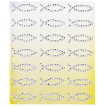 Konturen Sticker kleine Fische in Strass Optik.