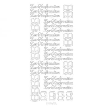Klebe Sticker Konturen -Zur Konfirmation- in Silber