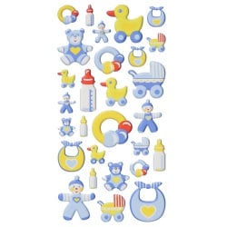 Klebe Softy Sticker Taufe, Babyboy